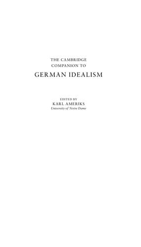 The Cambridge companion to German idealism