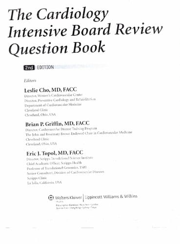 The cardiology intensive board review question book