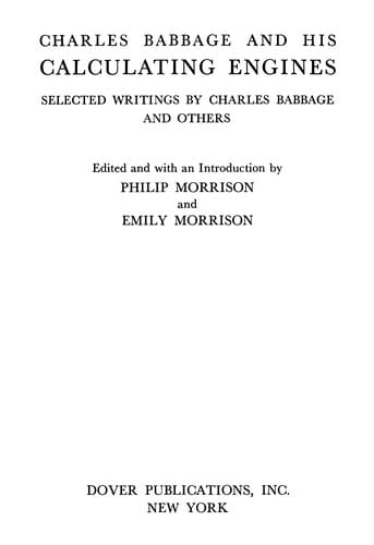 Charles Babbage and his calculating engines