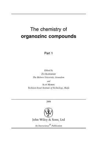 The chemistry of organozinc compounds