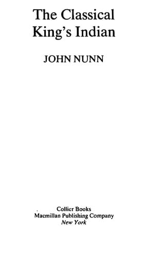 The classical King's Indian