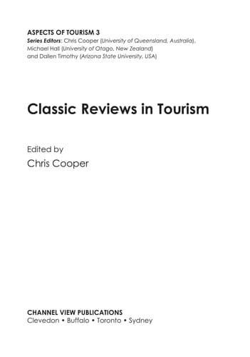 CLASSIC REVIEWS IN TOURISM; ED. BY CHRIS COOPER