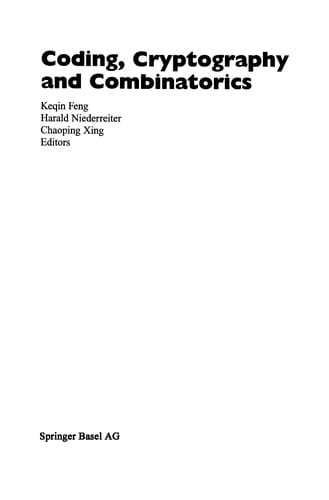 Coding, Cryptography and Combinatorics
