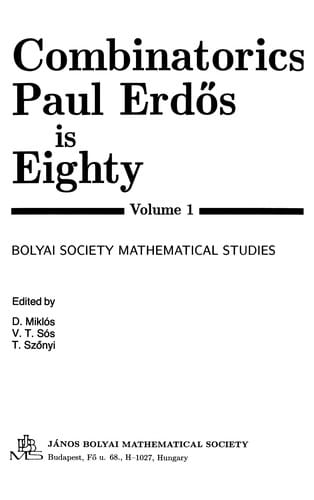 Combinatorics, Paul Erdős is eighty
