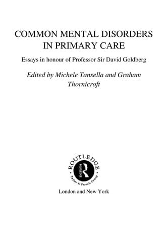 Common mental disorders in primary care