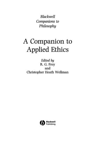 A companion to applied ethics