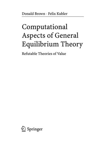Computational aspects of general equilibrium theory