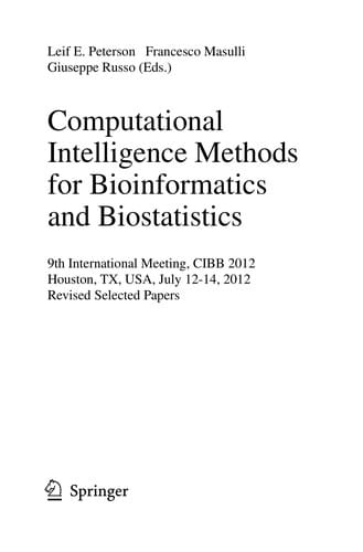 Computational Intelligence Methods for Bioinformatics and Biostatistics