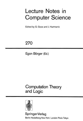 Computation theory and logic