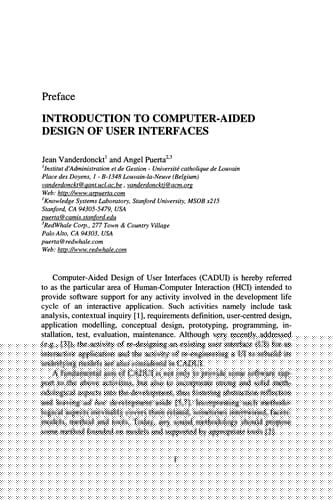 Computer-Aided Design of User Interfaces II