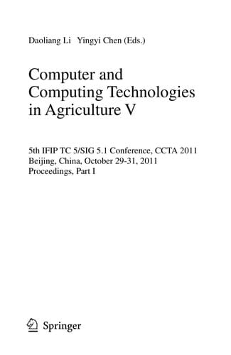 Computer and Computing Technologies in Agriculture V