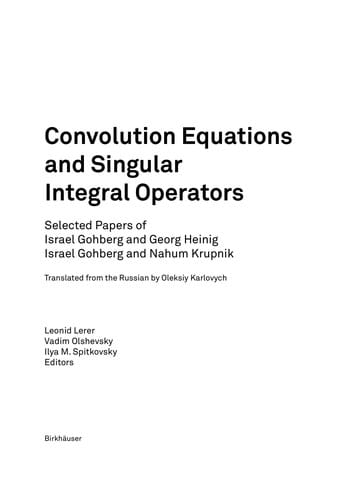 Convolution equations and singular integral operators