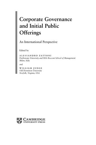 Corporate governance and initial public offerings
