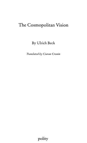 COSMOPOLITAN VISION; TRANS. BY CIARAN CRONIN