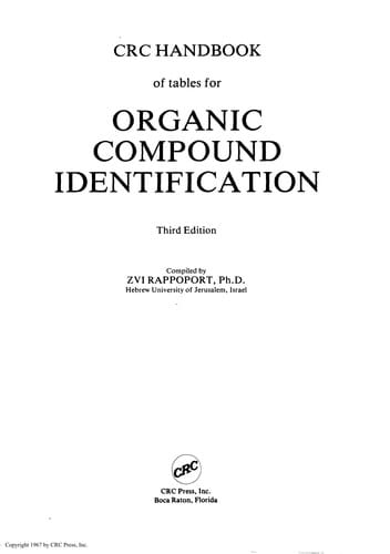 CRC handbook of tables for organic compound identification