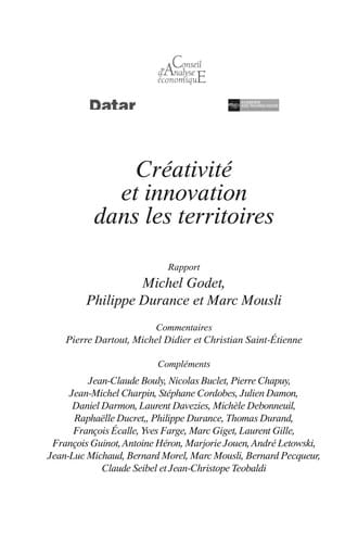 Cre ativite  et innovation dans les territoires
