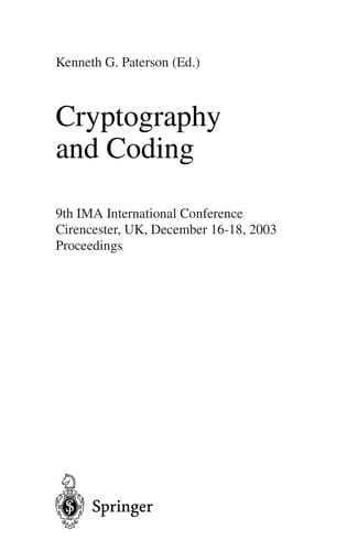 Cryptography and coding