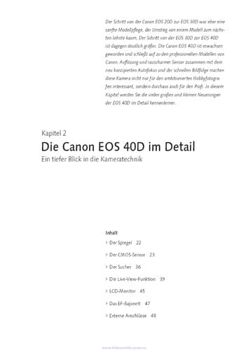 Das Kamerahandbuch Canon EOS 40D