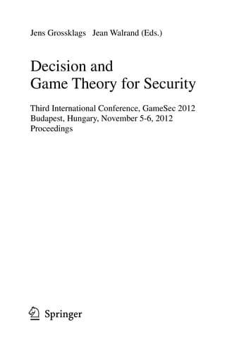 Decision and Game Theory for Security