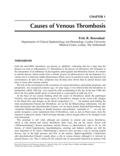 Deep vein thrombosis and pulmonary embolism