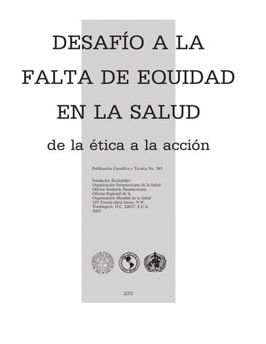 Desafi o a la falta de equidad en salud
