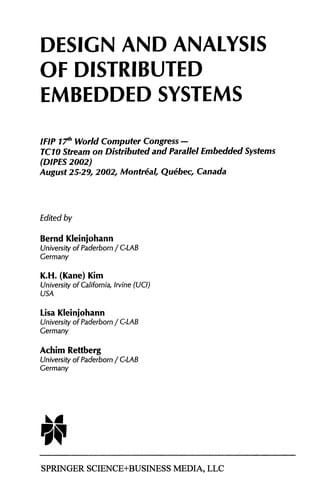 Design and Analysis of Distributed Embedded Systems