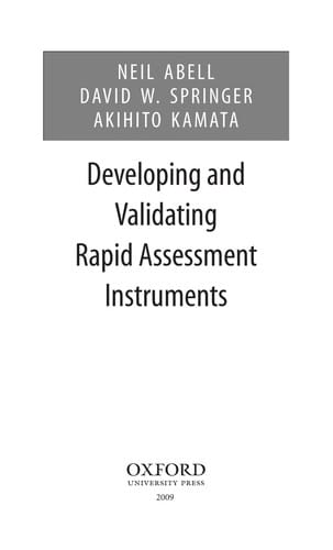 Developing and validating rapid assessment instruments