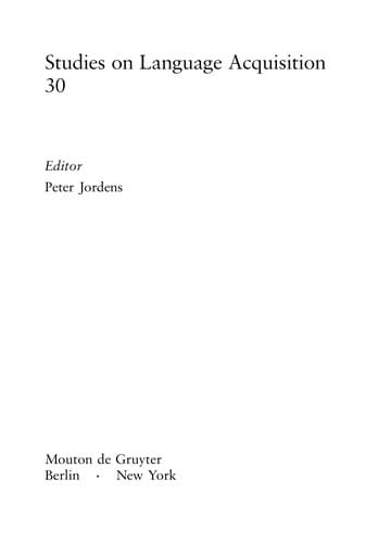Development of nominal inflection in first language acquisition