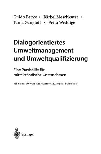 Dialogorientiertes Umweltmanagement und Umweltqualifizierung