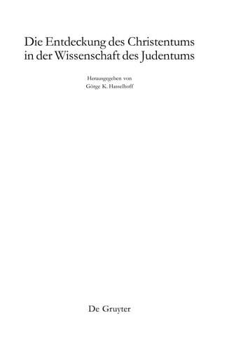Die Entdeckung des Christentums in der Wissenschaft des Judentums