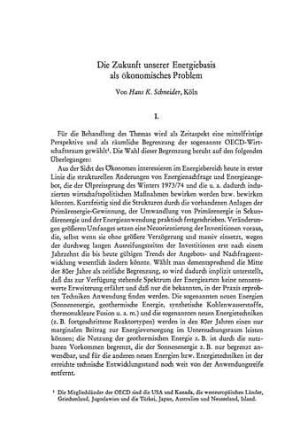 Die Zukunft unserer Energiebasis als ökonomisches Problem. Wandel der Energietechnik durch Einsatz neuer Energieträger
