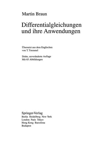 Differentialgleichungen und ihre Anwendungen