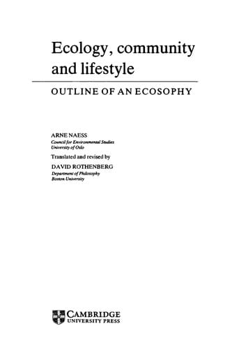 Ecology, community and lifestyle