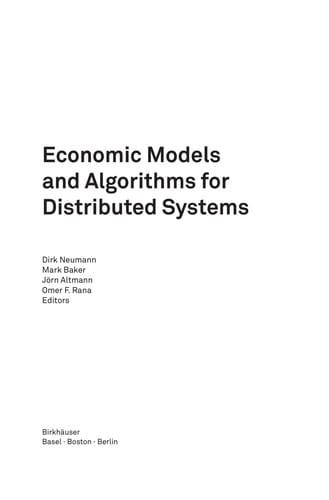 Economic models and algorithms for distributed systems