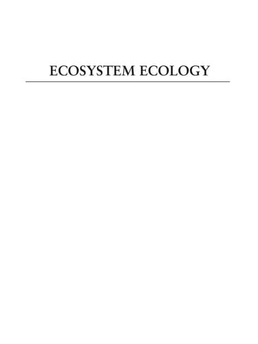 Ecosystem ecology