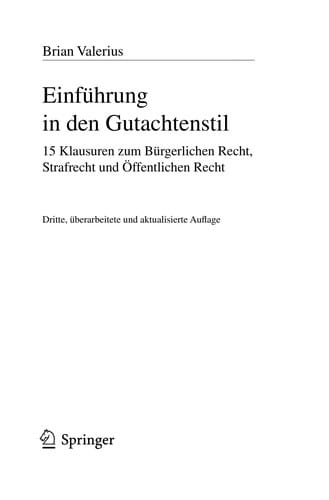 Einfu hrung in den Gutachtenstil