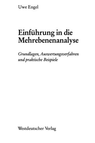 Einführung in die Mehrebenenanalyse