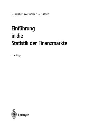 Einführung in die Statistik der Finanzmärkte
