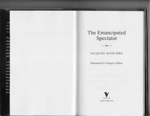 The emancipated spectator