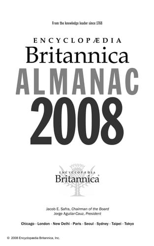 Encyclopaedia Britannica almanac 2008