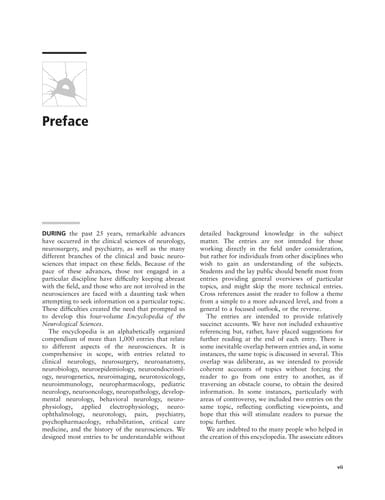 Encyclopedia of the neurological sciences