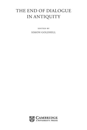 The end of dialogue in antiquity