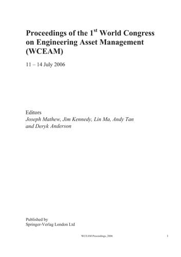Engineering Asset Management