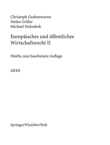 Europäisches und öffentliches Wirtschaftsrecht