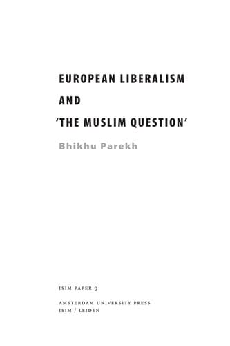 European liberalism and 'The Muslim Question'