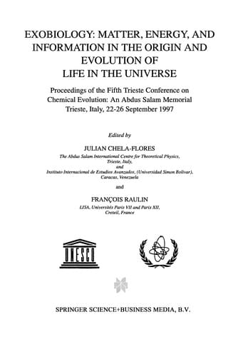 Exobiology: Matter, Energy, and Information in the Origin and Evolution of Life in the Universe