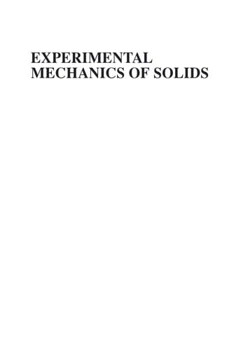 Experimental mechanics of solids