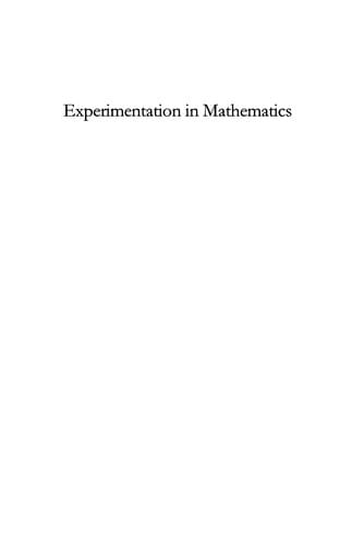 Experimentation in mathematics