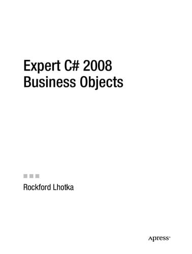 Expert C# 2008 business objects