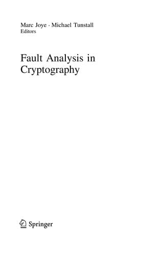 Fault Analysis in Cryptography
